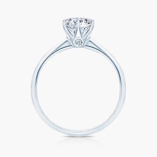 Pierścionek zaręczynowy The Journey: białe złoto, biały szafir